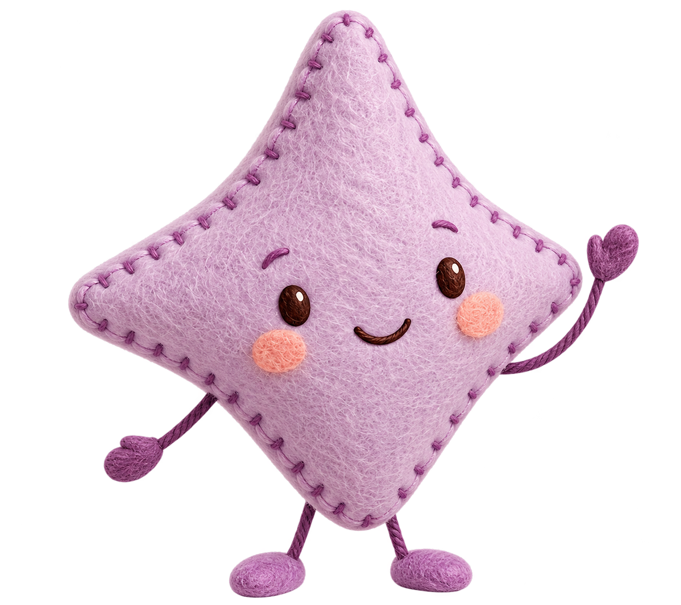Pep, our friendly lilac stitched sparkle